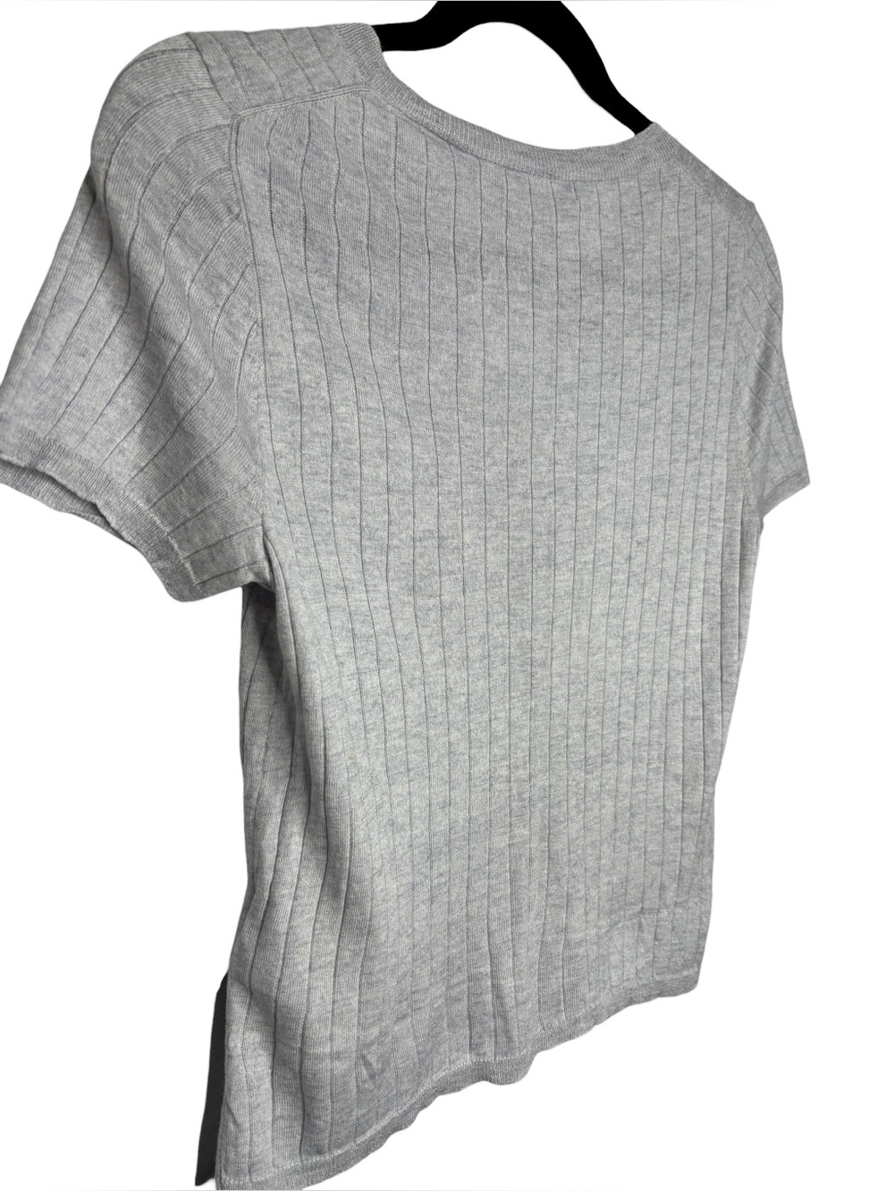 J.Crew Silk Cashmere Cropped T-Shirt in Heather Harbor Grey BG652 Medium - Picture 7 of 10